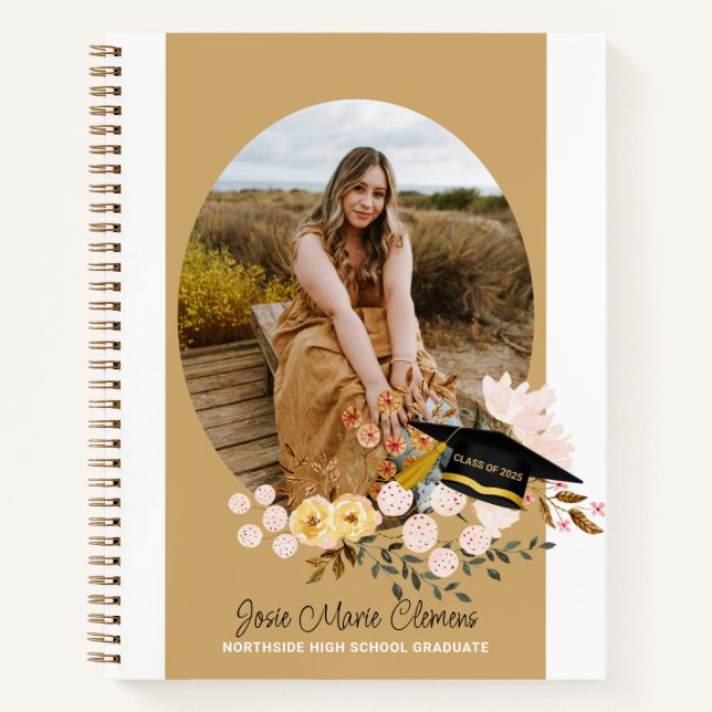 Libro de la foto de graduación de Boho Flowers (Anverso)