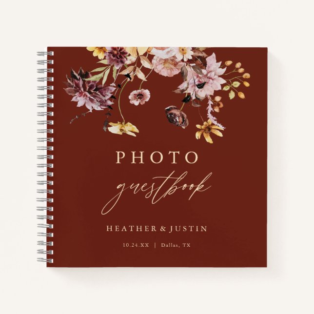 Libro de la foto del Boda Rustic Fall Floral (Anverso)