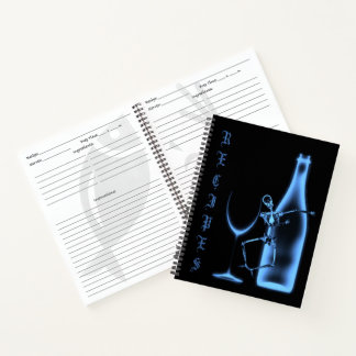 Libro de la receta de la botella de vino de Skelet