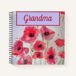 Libro de las Abuelas Adormidera Flor Roja Watercol