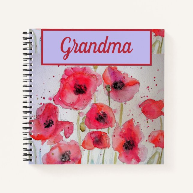 Libro de las Abuelas Adormidera Flor Roja Watercol (Anverso)