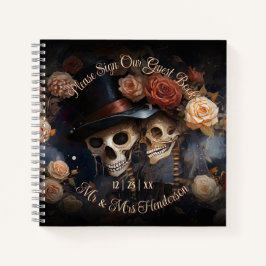 Libro de los Esqueletos del Beso Vintage del Boda 