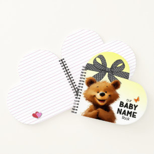 Libro de nombre de bebé de oso lindo