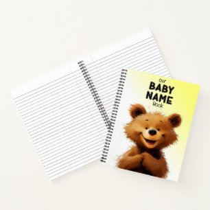 Libro de nombre de bebé de oso lindo