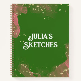 Libro de nombres personales verde rosado para esbo