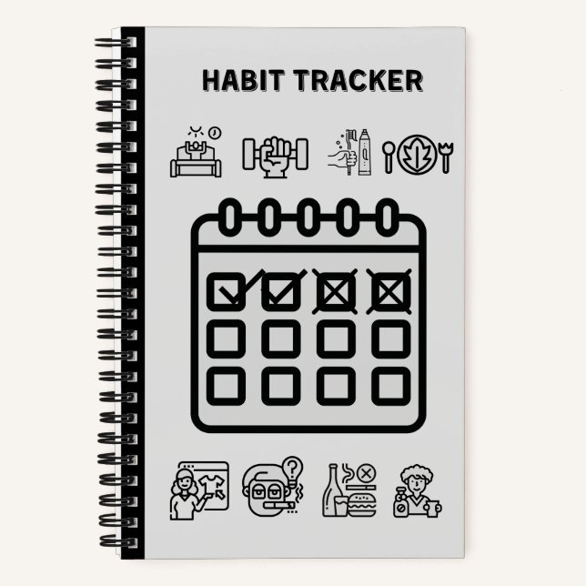 LIBRO DE NOTAS DE GRAY HABIT TRACKER (Anverso)