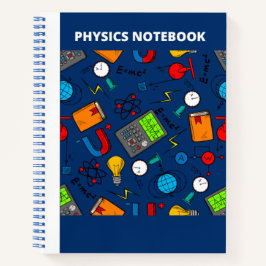 LIBRO DE NOTAS DE ICONOS DE FÍSICA (AZUL)