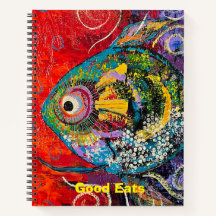 Libro de notas de la receta de pescado