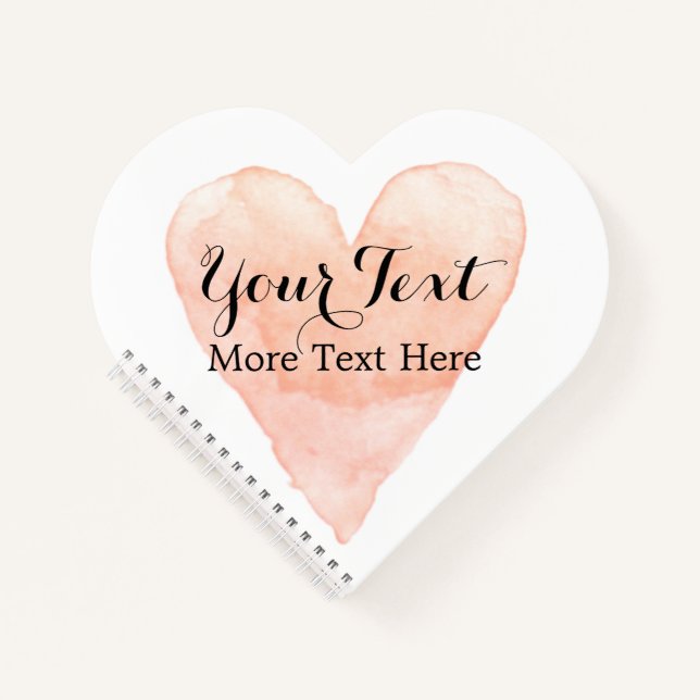 Libro de notas en espiral en forma de corazón con  (Anverso)