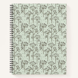 Libro de notas espirales con patrón floral