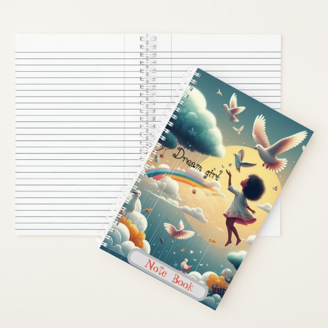 Libro de notas espirales de Chica de sueño (Interior)