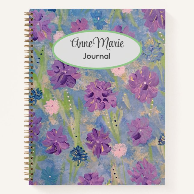 Libro de notas personalizado de primavera con flor (Anverso)