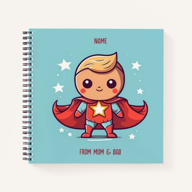 LIBRO DE NOTAS PERZONALIZADO SUPER HERO (Anverso)