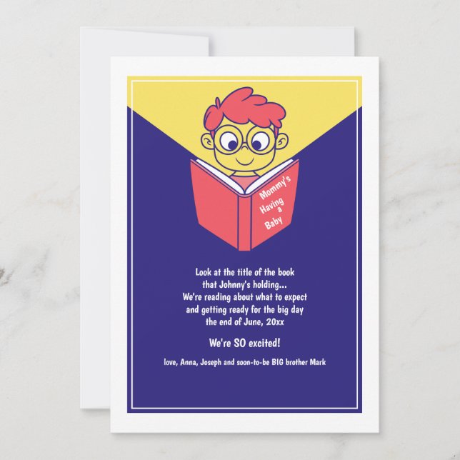 Libro de Nuevo Bebé Anuncio de Embarazo (Anverso)