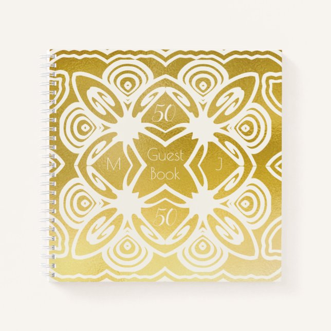 Libro de oro Boda personalizado del arte decenal (Anverso)