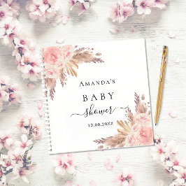 Libro de oro de rosa de pasto de Baby Shower pampa