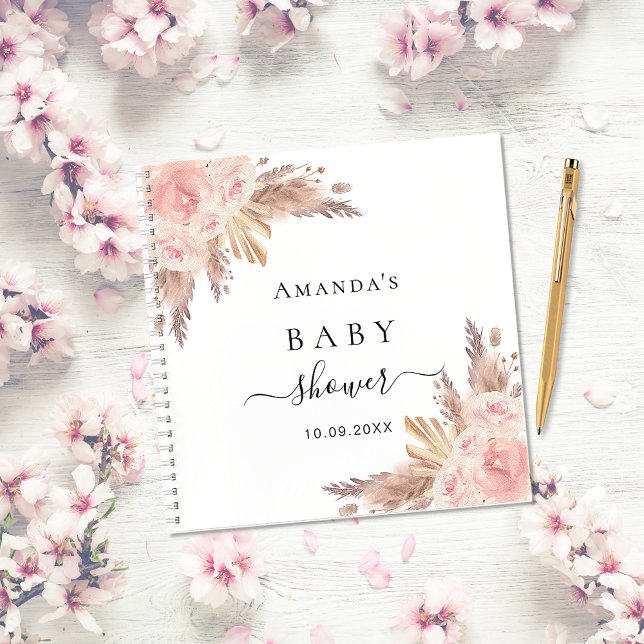 Libro de oro de rosa de pasto de Baby Shower pampa (Subido por el creador)