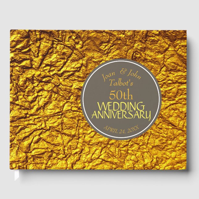 Libro de oro del 50 aniversario Boda Personalizado (Anverso)