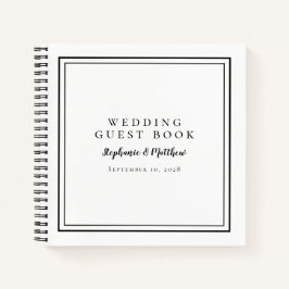 Libro de presupuesto de boda negro y blanco Chic M