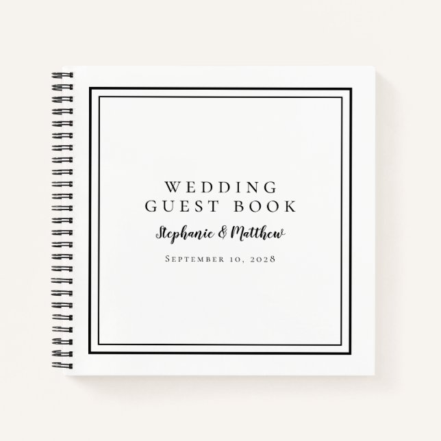Libro de presupuesto de boda negro y blanco Chic M (Anverso)