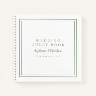Libro de presupuesto de invitados de boda verde sa