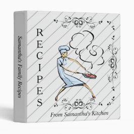 Libro de Recetas Blanco y Negro Moderno Carpeta de