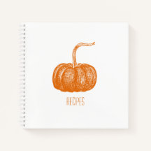 Libro de recetas con cubierta de calabaza