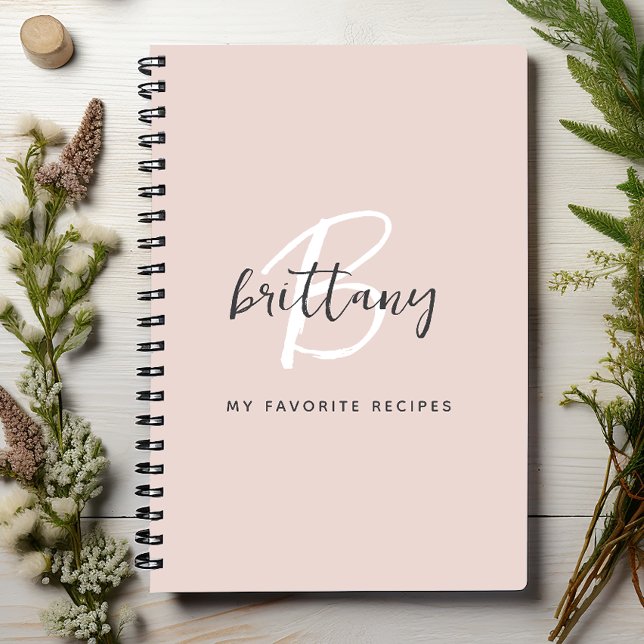 Libro de Recetas con Monograma en Blanco y Gris Ru (Subido por el creador)