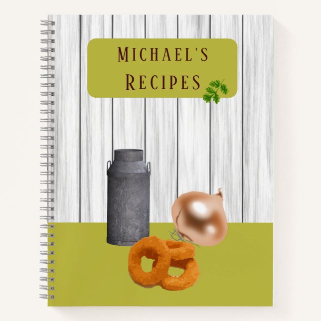Libro de Recetas con Nombre de Cocina Rústica Camp (Anverso)