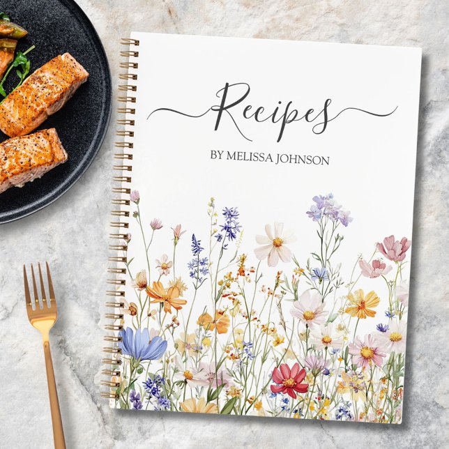 Libro de Recetas de Acuarela Elegante Flor Silvest (In situ)
