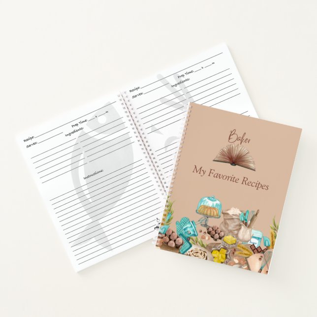 Libro de recetas de Baker personalizable (Interior)