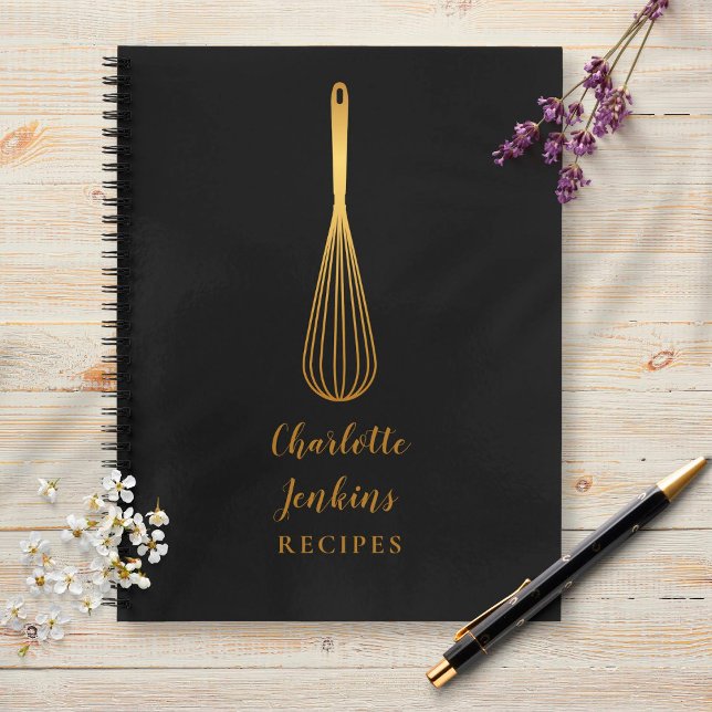 Libro de Recetas de Batidor de Oro Negro Elegante  (Subido por el creador)