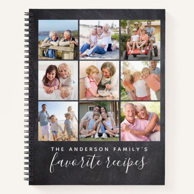 Libro de recetas de Chalkboard Multi Collage de fo (Anverso)