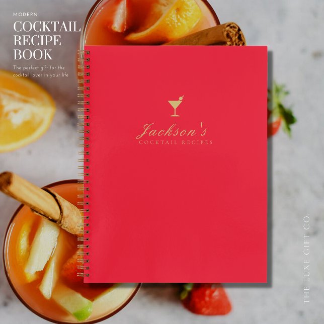 Libro de recetas de cócteles Rojo y Dorado Blank (Subido por el creador)