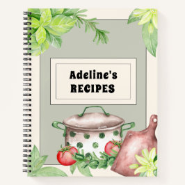 Libro de recetas de crema y verde rellenable