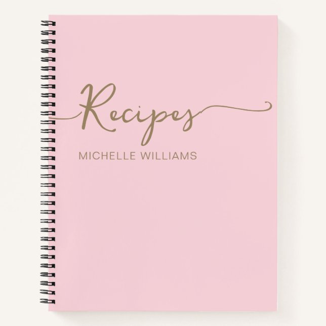 Libro de Recetas de Firma con Nombre de Monograma  (Anverso)
