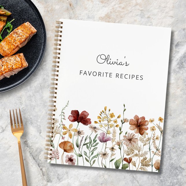 Libro de Recetas de Flores Acuarela Silvestre Boni (In situ)