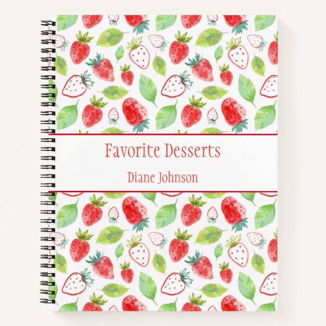 Libro de Recetas de Fresas Rojas Suculentas (Anverso)