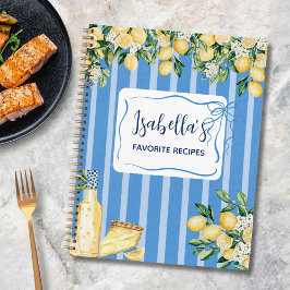 Libro de recetas de frutas de limón amarillo y tir