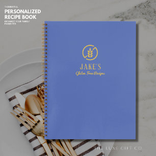 Libro de recetas de Gluten en blanco y azul modern