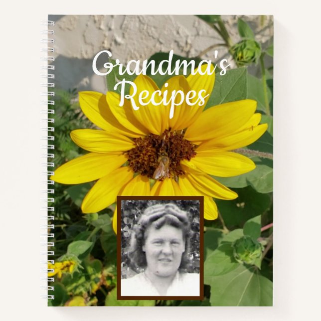 Libro de recetas de la abuela con foto de abeja (Anverso)
