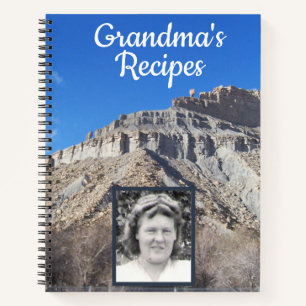 Libro de recetas de la abuela de fotografía del p