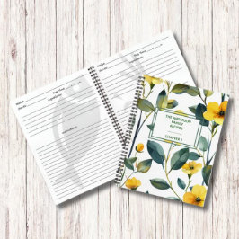 Libro de recetas de la familia de flores sobre hoj