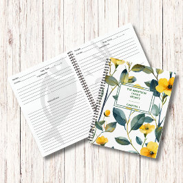 Libro de recetas de la familia de flores sobre hoj