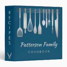 Libro de recetas de la familia de plata personaliz