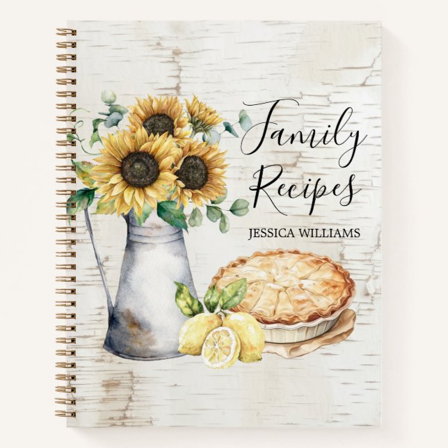 Libro de Recetas de la Familia del Girasol Rústico (Anverso)