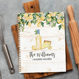 Libro de Recetas de Madera Blanca con Monograma de