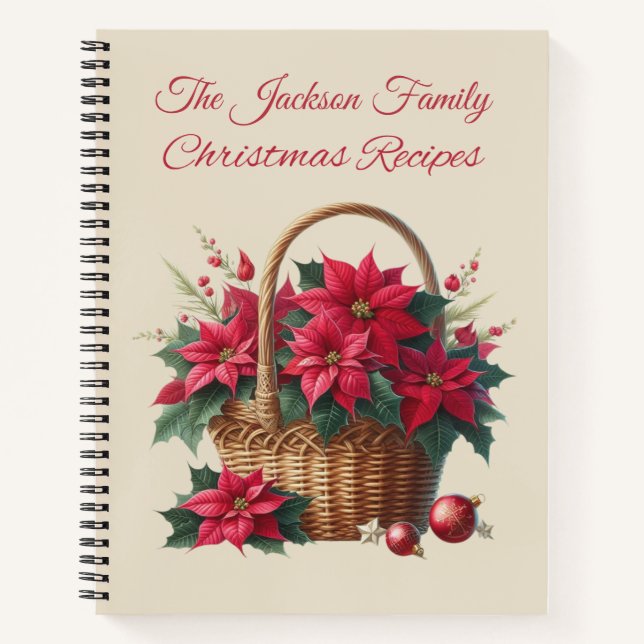 Libro de recetas de Navidad personalizado Poinsett (Anverso)