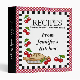 Libro de recetas de País Cuadriculado Rojo