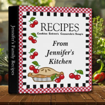 Libro de recetas de País Cuadriculado Rojo